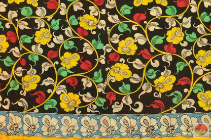 Handpainted Kalamkari Silk Saree - Organic Dyes - PKM 276 Archives - Kalamkari Silk - Panjavarnam