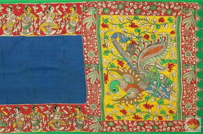 Handpainted Kalamkari Silk Saree - Organic Dyes - PKM 277 Archives - Kalamkari Silk - Panjavarnam
