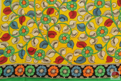 Handpainted Kalamkari Silk Saree - Organic Dyes - PKM 277 Archives - Kalamkari Silk - Panjavarnam