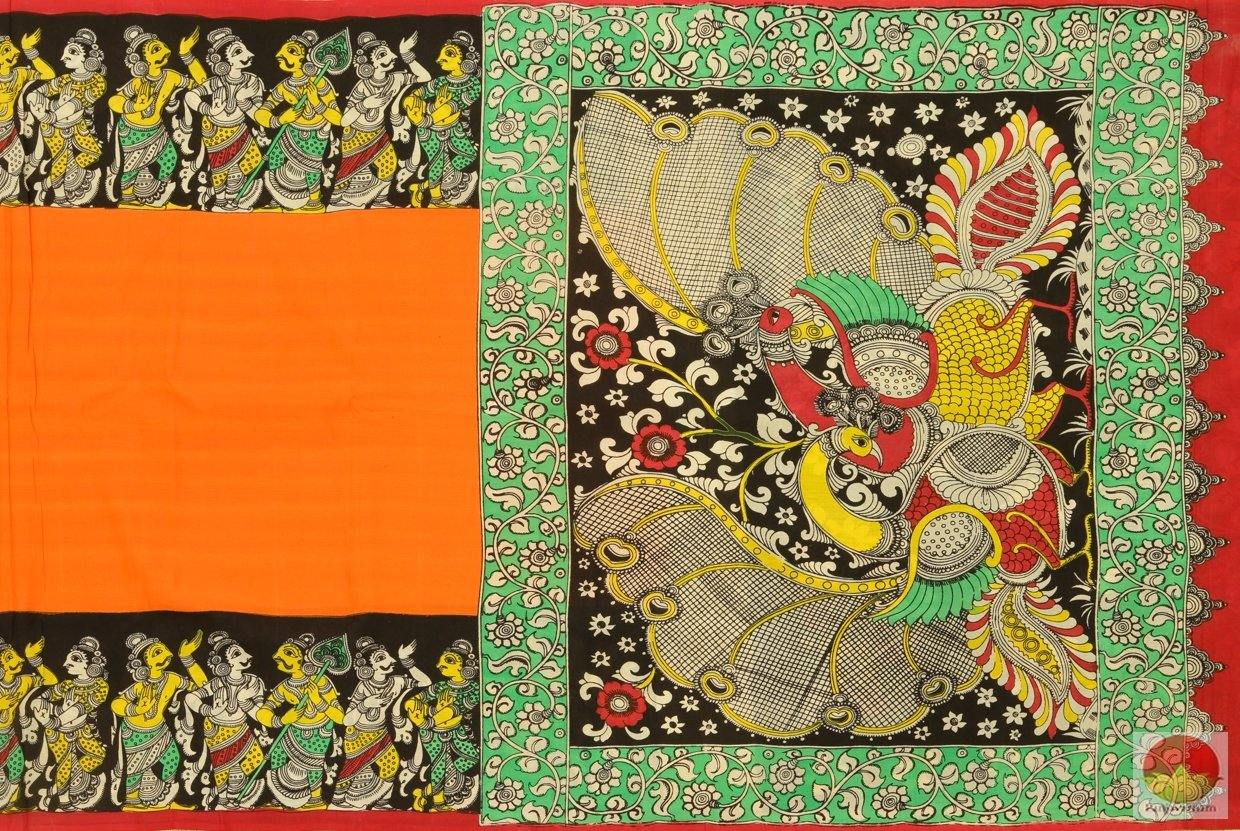 Handpainted Kalamkari Silk Saree - Organic Dyes - PKM 281 Archives - Kalamkari Silk - Panjavarnam