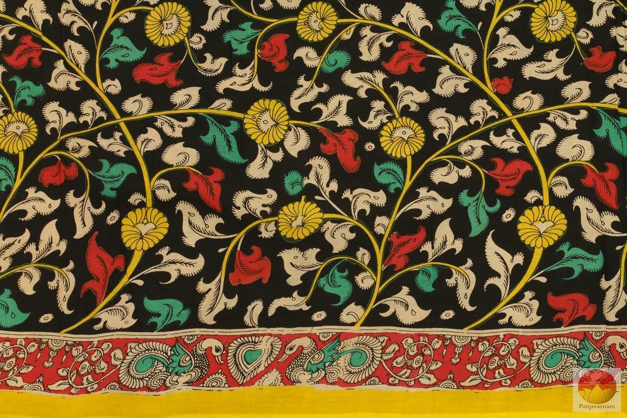 Handpainted Kalamkari Silk Saree - Organic Dyes - PKM 307 - Archives - Kalamkari Silk - Panjavarnam