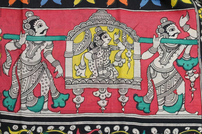 Handpainted Kalamkari Silk Saree - Organic Dyes - PKM 67 Archives - Kalamkari Silk - Panjavarnam