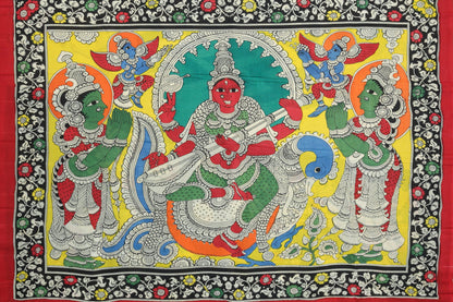 Handpainted Kalamkari Silk Saree - Organic Dyes - PKM 69 Archives - Kalamkari Silk - Panjavarnam
