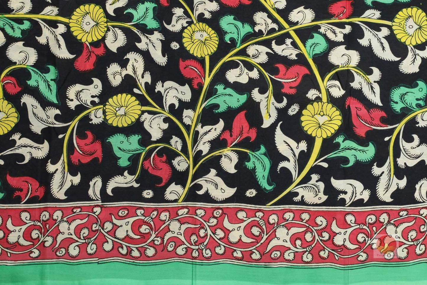 Handpainted Kalamkari Silk Saree - Organic Dyes - PKM66 Archives - Kalamkari Silk - Panjavarnam