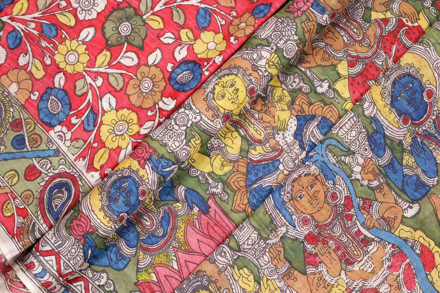 Handpainted Kalamkari Silk Saree - PKJ 108 - Kalamkari Silk - Panjavarnam PKJ 108