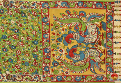 Handpainted Kalamkari Silk Saree - Vegetable Dyes - PKBD 209 Archives - Kalamkari Silk - Panjavarnam