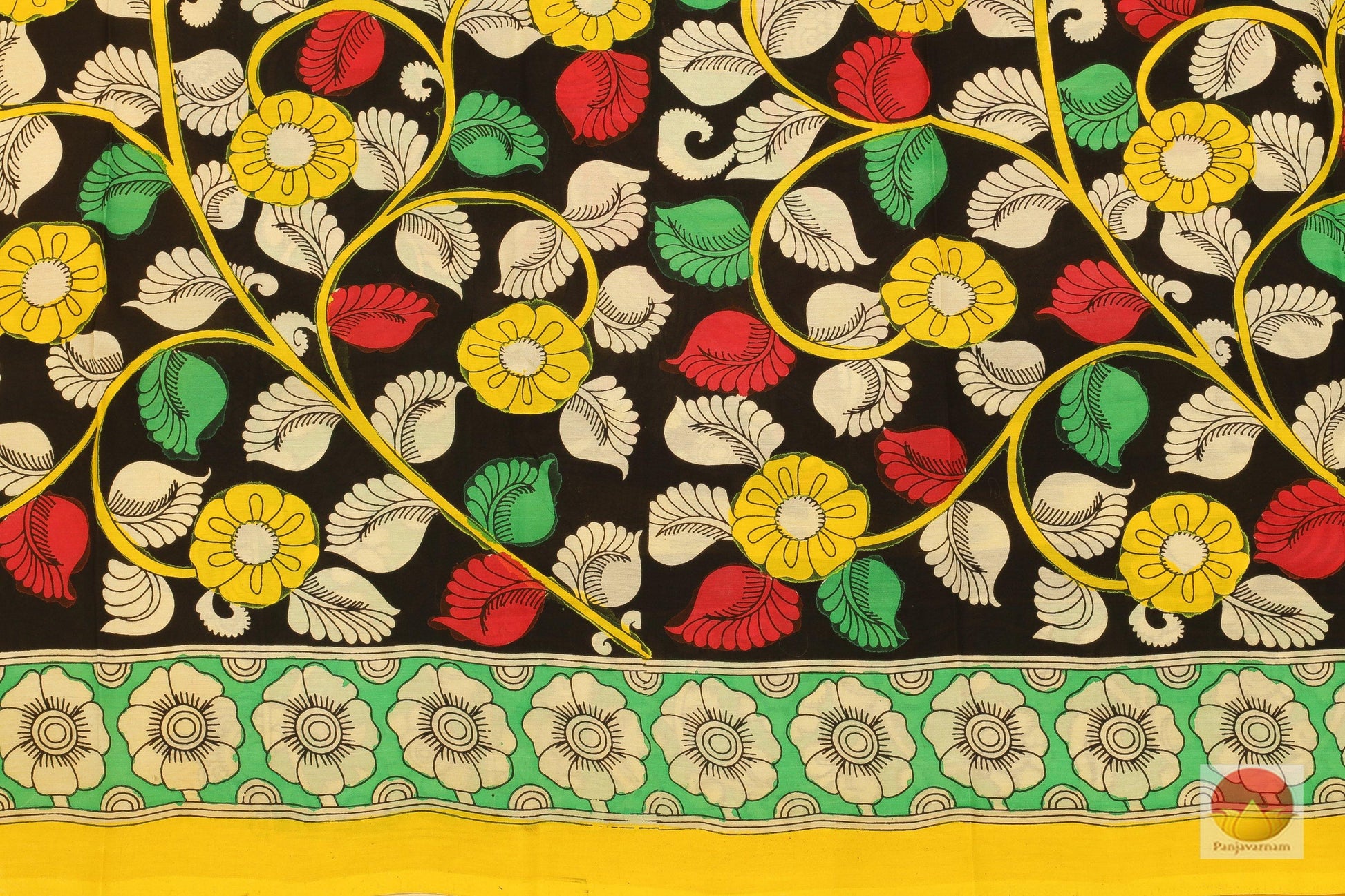 Handpainted Kalamkari Silk Saree - Vegetable Dyes - PKF 159 Archives - Kalamkari Silk - Panjavarnam