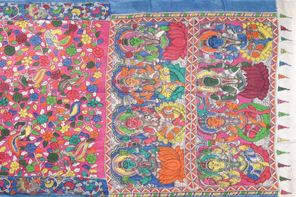 Handpainted Kalamkari Silk Saree - Vegetable Dyes - PKJ 98 - Silk Sari - Panjavarnam