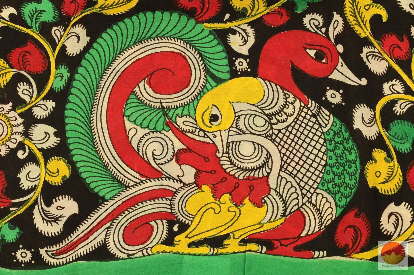Handpainted Kalamkari Silk Saree - Vegetable Dyes - PKM 200 Archives - Kalamkari Silk - Panjavarnam
