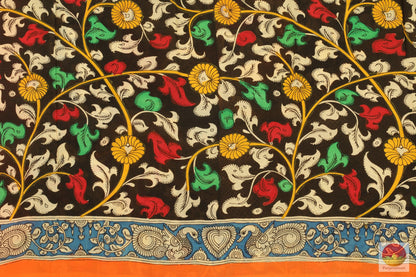 Handpainted Kalamkari Silk Saree - Vegetable Dyes - PKM 210 Archives - Kalamkari Silk - Panjavarnam