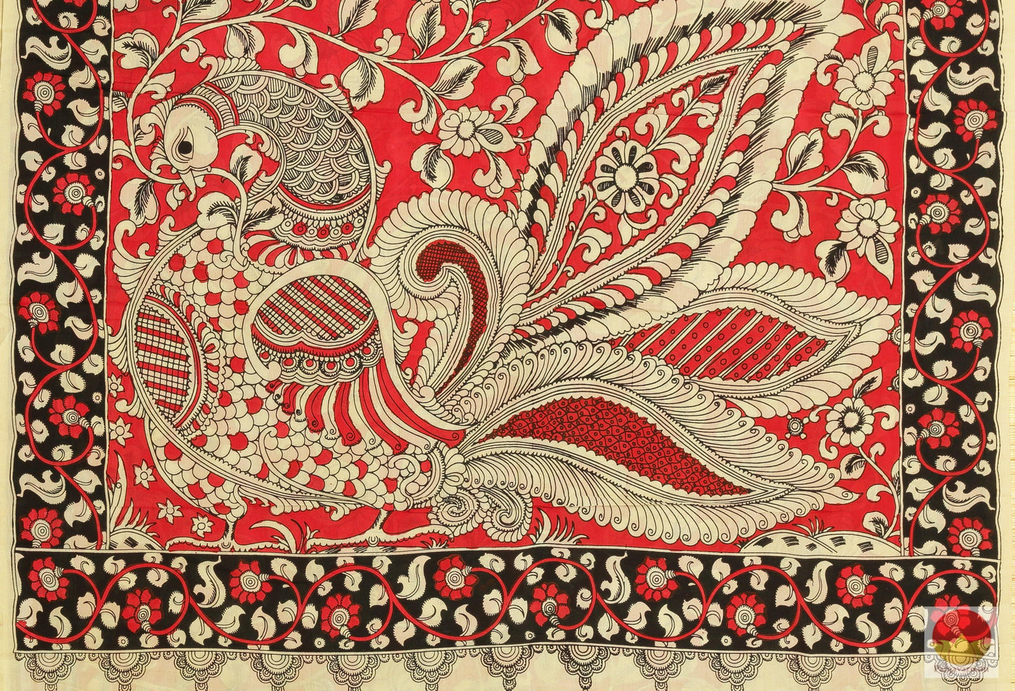 Handpainted Kalamkari Silk Saree - Vegetable Dyes - PKM 216 Archives - Kalamkari Silk - Panjavarnam
