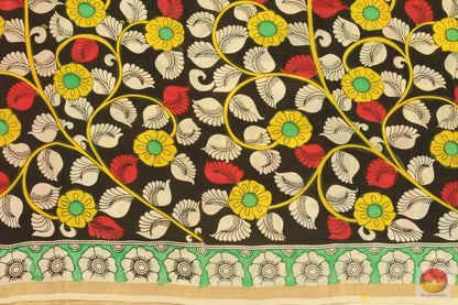 Handpainted Kalamkari Silk Saree - Vegetable Dyes - PKM 234 Archives - Kalamkari Silk - Panjavarnam