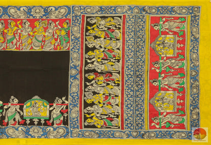 Handpainted Kalamkari Silk Saree - Vegetable Dyes - PKM 237 Archives - Kalamkari Silk - Panjavarnam