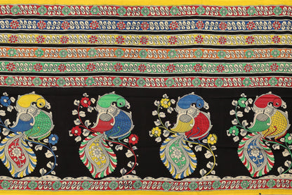 Handpainted Kalamkari Silk Sari - Organic Colours - PKM62 Archives - Kalamkari Silk - Panjavarnam