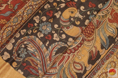 Handpainted Kalamkari Tussar Silk Saree - PKD 216 - Archives - Kalamkari Silk - Panjavarnam
