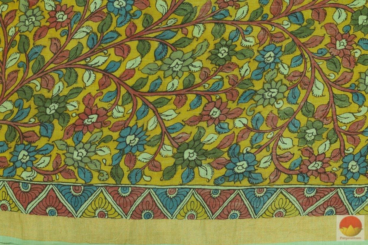Handpainted Kalamkari Tussar Silk Saree - PKD 222 - Archives - Kalamkari Silk - Panjavarnam