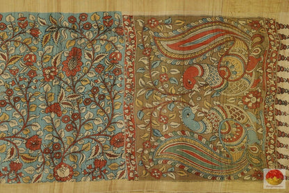 Handpainted Kalamkari Tussar Silk Saree -PKD 238 Archives - Kalamkari Silk - Panjavarnam