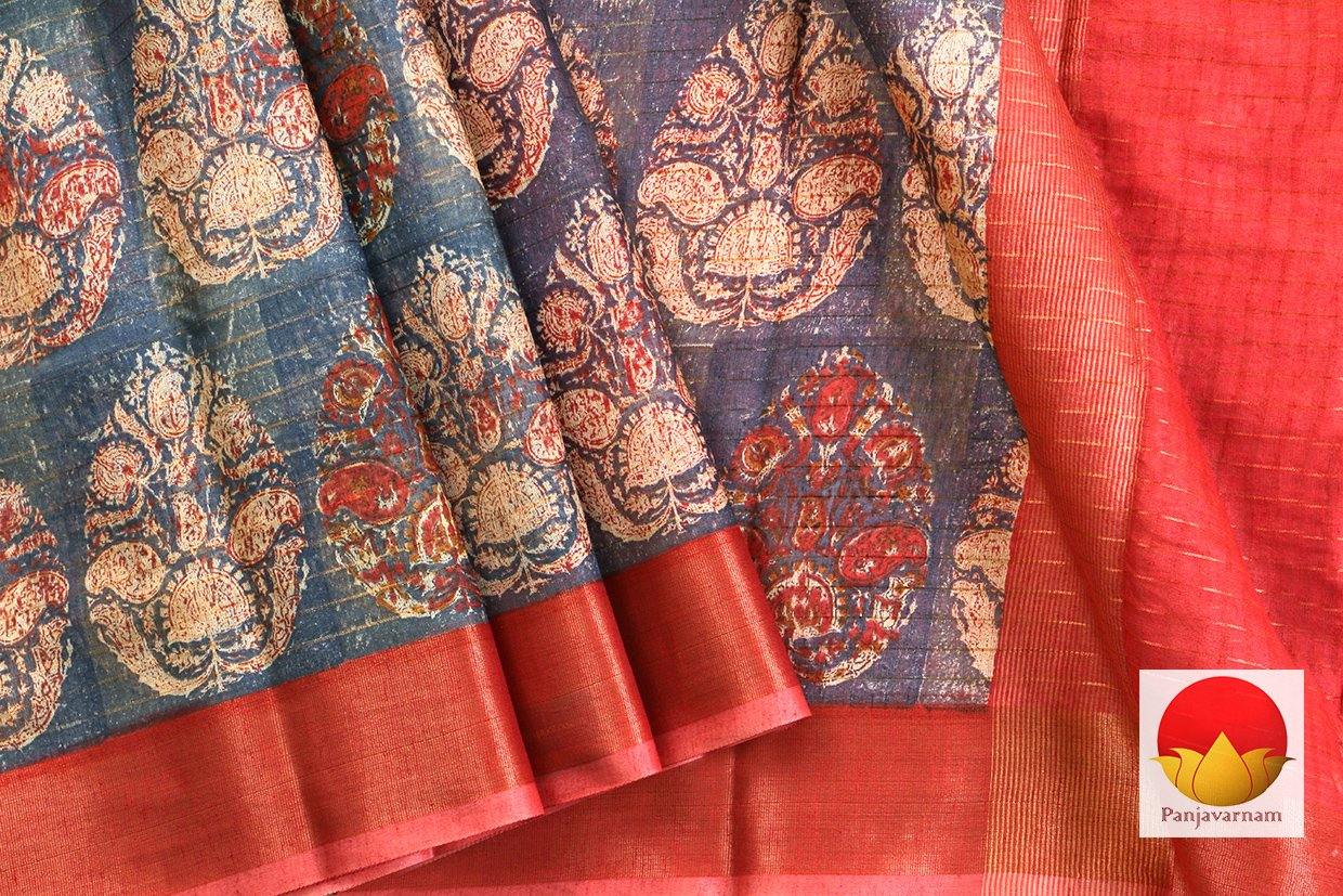Handwoven Ajrakh Print Cotton Saree - PSC 1001 - Archives - Cotton Saree - Panjavarnam