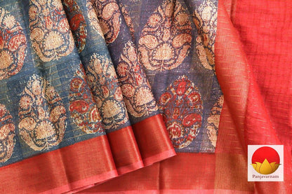 Handwoven Ajrakh Print Cotton Saree - PSC 1001 - Archives - Cotton Saree - Panjavarnam