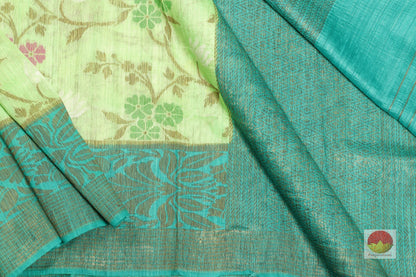 Handwoven Banarasi Jute Silk Saree - Jute Silk - PBJ 45 Archives - Banarasi Silk - Panjavarnam