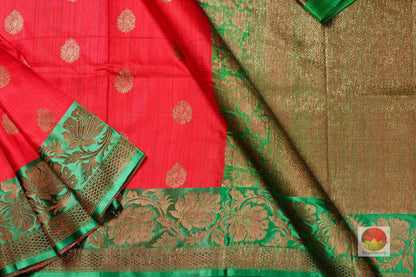 Handwoven Banarasi Pure Silk Saree - Matka Silk - PM 16 - Banarasi Silk - Panjavarnam