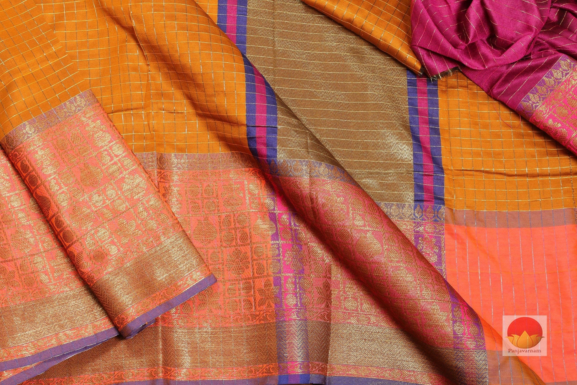 Handwoven Banarasi Silk Cotton Saree - PSC 316 - Silk Cotton - Panjavarnam PSC 316