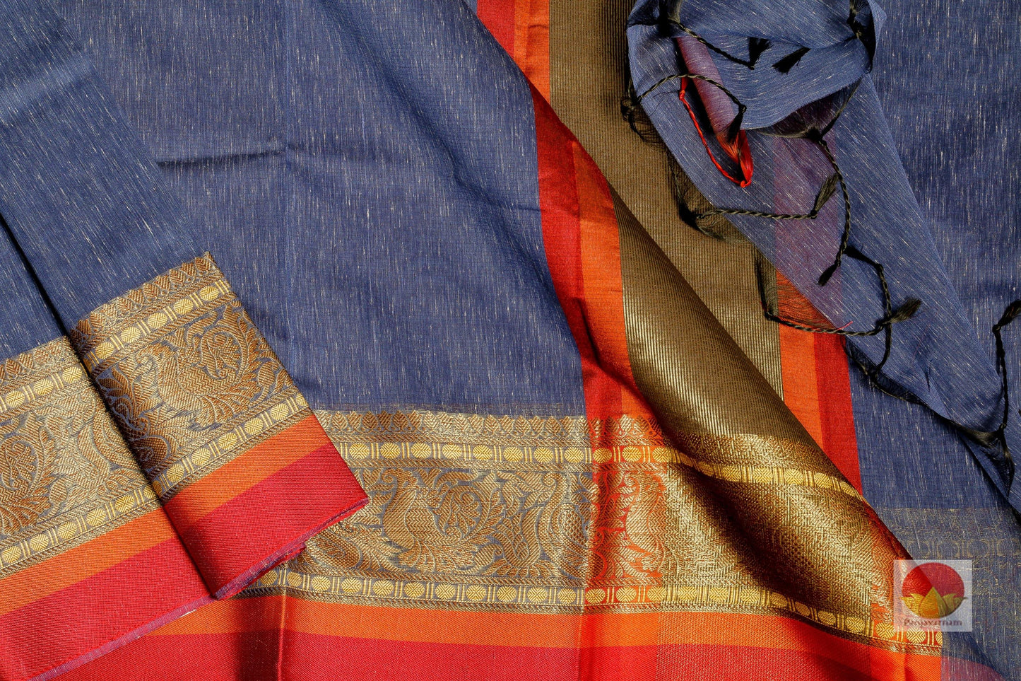 Handwoven Banarasi Silk Cotton Saree - PSC 347 - Silk Cotton - Panjavarnam