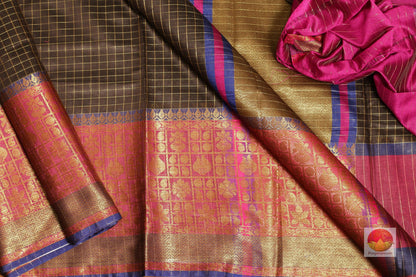 Handwoven Banarasi Silk Cotton Saree - PSC 349 - Silk Cotton - Panjavarnam PSC 349