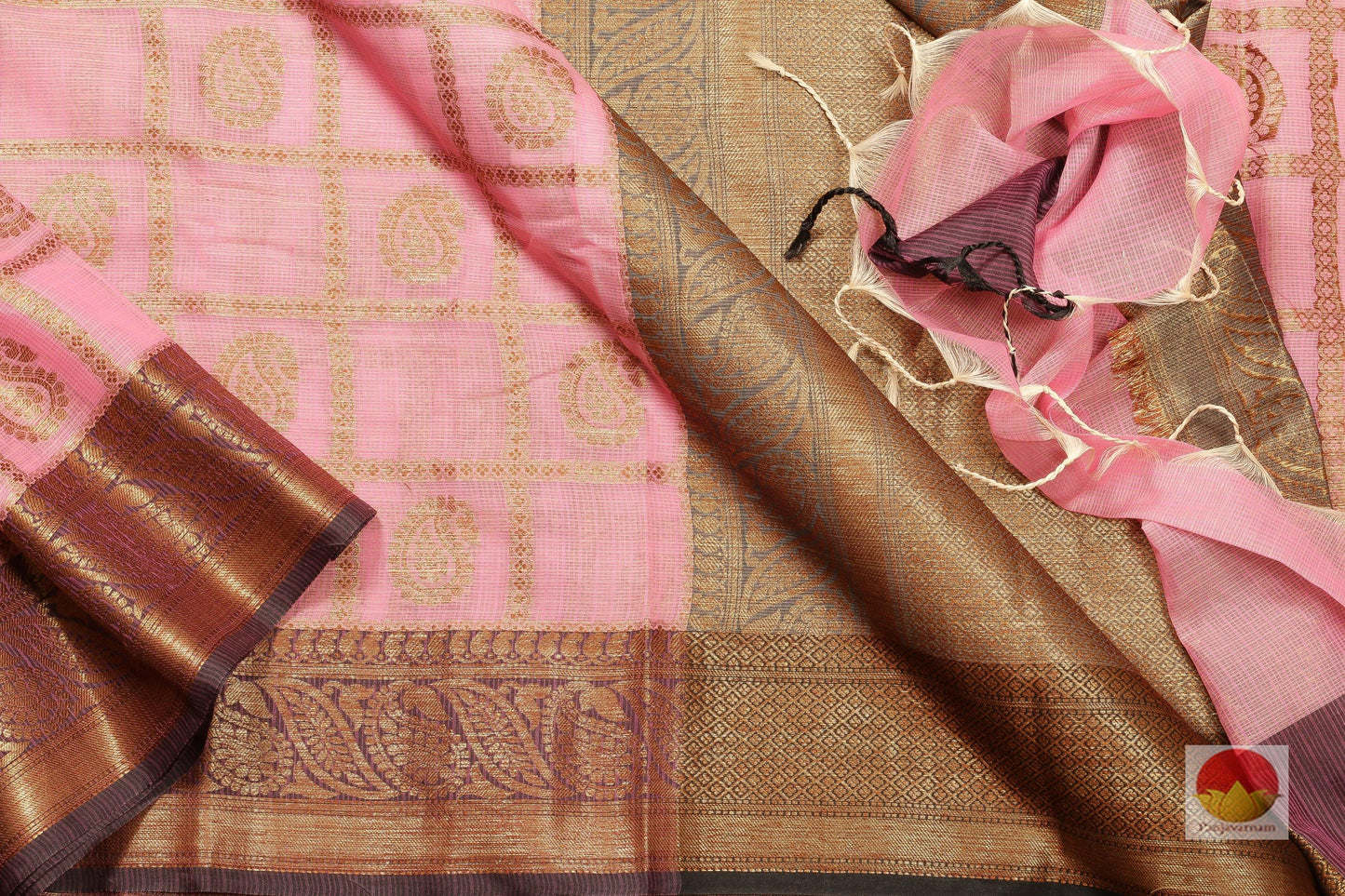 Handwoven Banarasi Silk Cotton Saree - PSC 376 - Silk Cotton - Panjavarnam