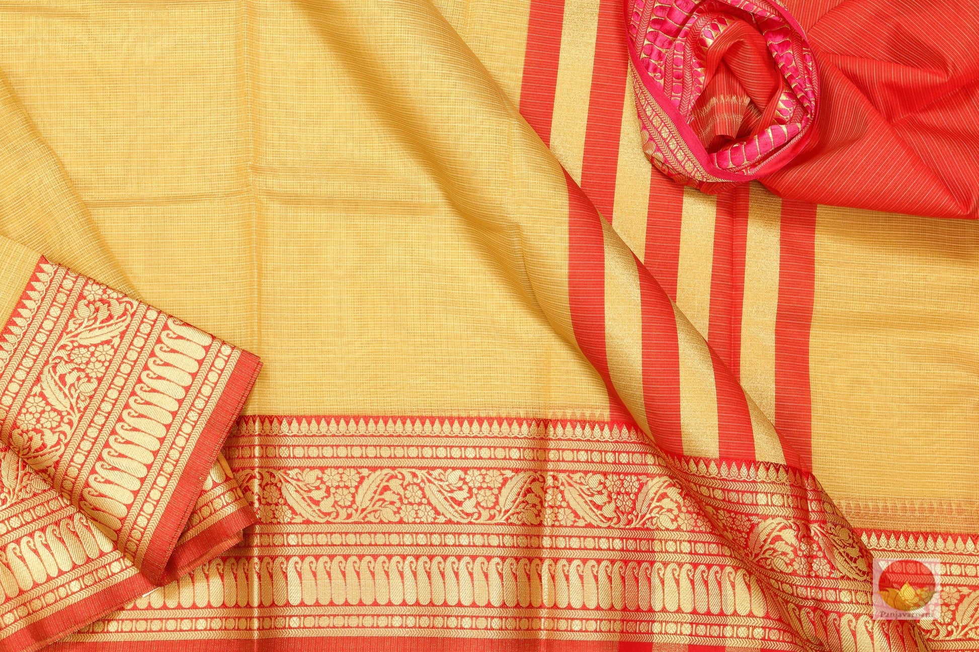 Handwoven Banarasi Silk Cotton Saree - PSC 378 - Silk Cotton - Panjavarnam PSC 378