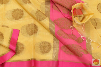 Handwoven Banarasi Silk Cotton Saree - PSC 554 Archives - - Panjavarnam
