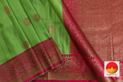 Handwoven Banarasi Silk Saree - Matka Silk - PM 209 - Archives - Banarasi Silk - Panjavarnam
