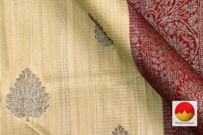 Handwoven Banarasi Silk Saree - Matka Silk - PM 215 - Archives - Banarasi Silk - Panjavarnam