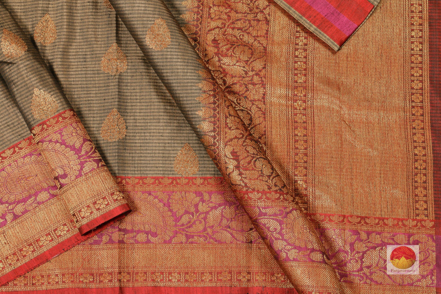 Handwoven Banarasi Silk Saree - Matka Silk - PM 22 Archives - Banarasi Silk - Panjavarnam