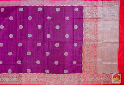 Handwoven Banarasi Silk Saree - Matka Silk - PM 37 Archives - Banarasi Silk - Panjavarnam