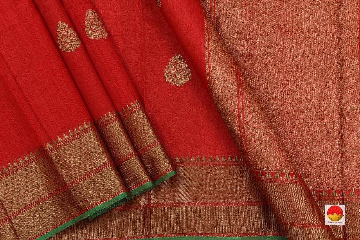 Handwoven Banarasi Silk Tussar Saree - PBT 222 - Archives - Banarasi Silk - Panjavarnam