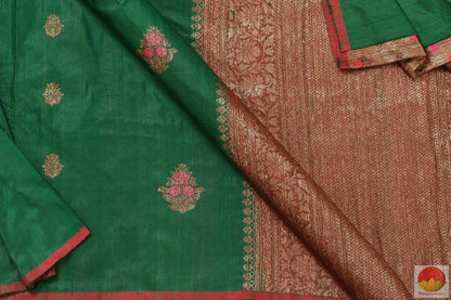 Handwoven Banarasi Tussar Silk Saree - PBT 113 - Archives - Banarasi Silk - Panjavarnam