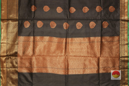 Handwoven Banarasi Tussar Silk Saree - Tussar Silk - PMT 11 - Banarasi Silk - Panjavarnam