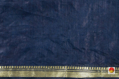 Handwoven Embroidered Linen Saree - PL 1050 - Linen Sari - Panjavarnam