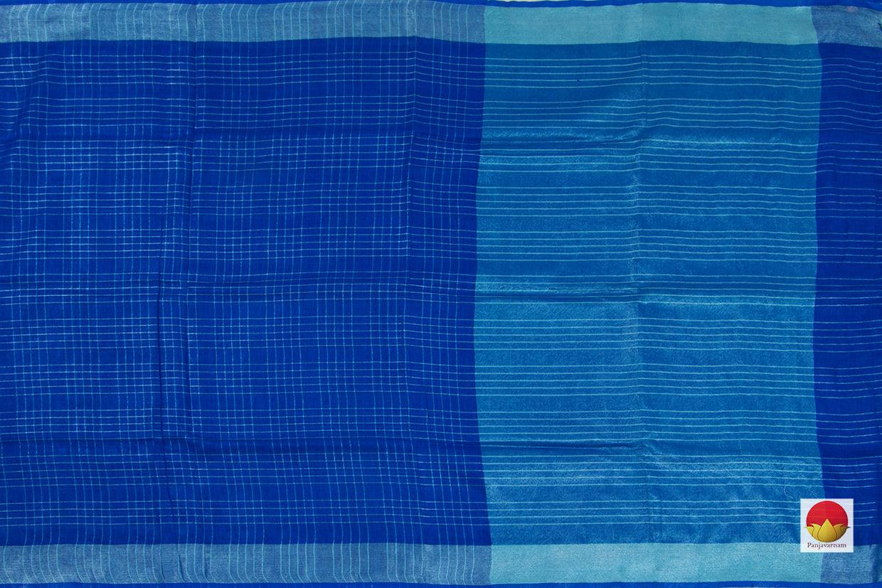 Handwoven Embroidered Linen Saree - PL 1090 - Linen Sari - Panjavarnam
