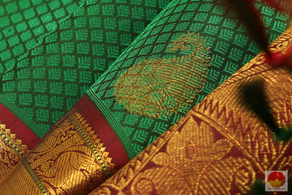Handwoven Kanjivaram Pure Silk Saree - Pure Silk - Pure Zari - PVASB 20 - Archives - Silk Sari - Panjavarnam