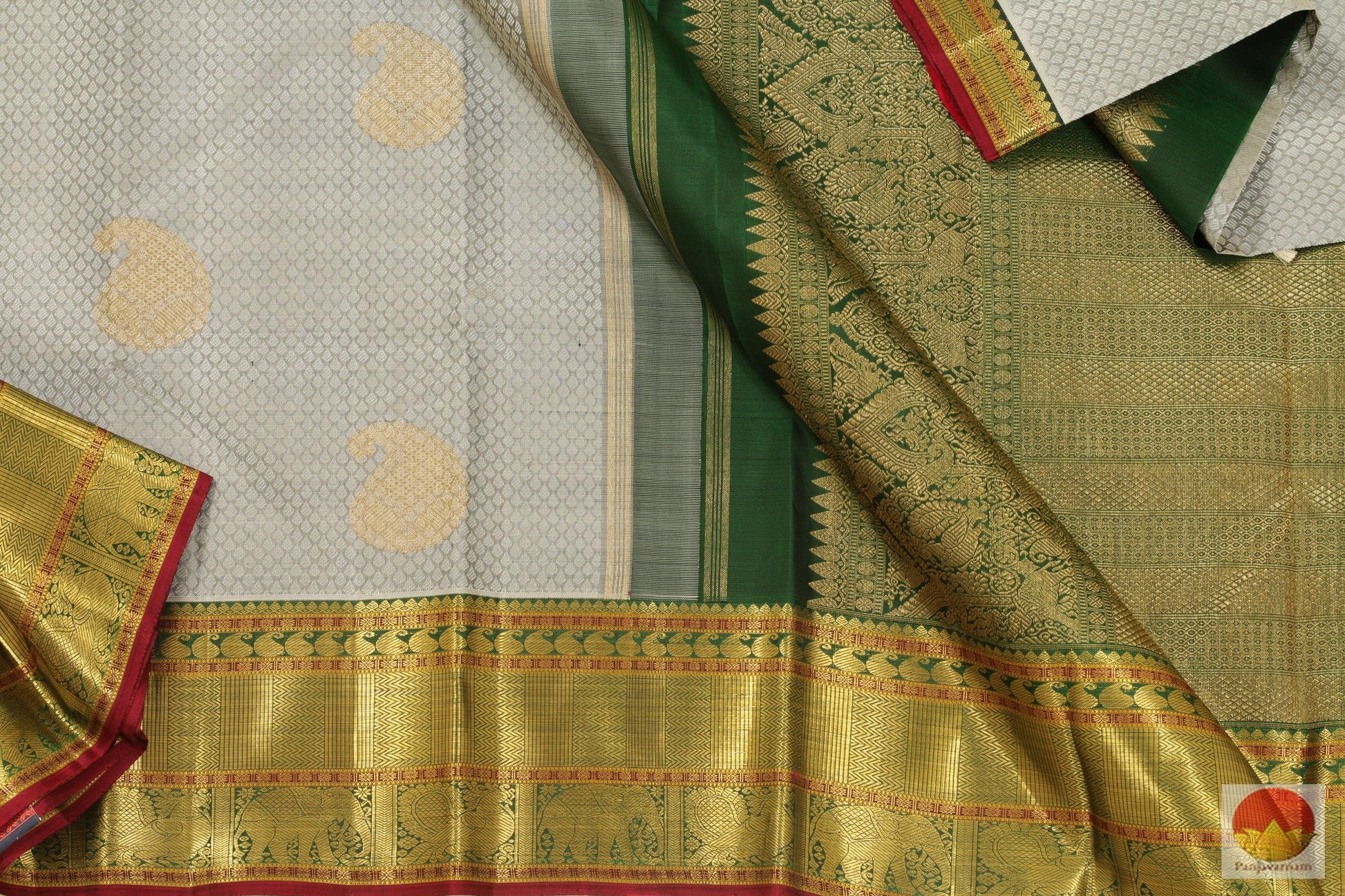 Handwoven Kanjivaram Pure Silk Saree - Pure Silk - Pure Zari - PVG 4016 Archives - Silk Sari - Panjavarnam