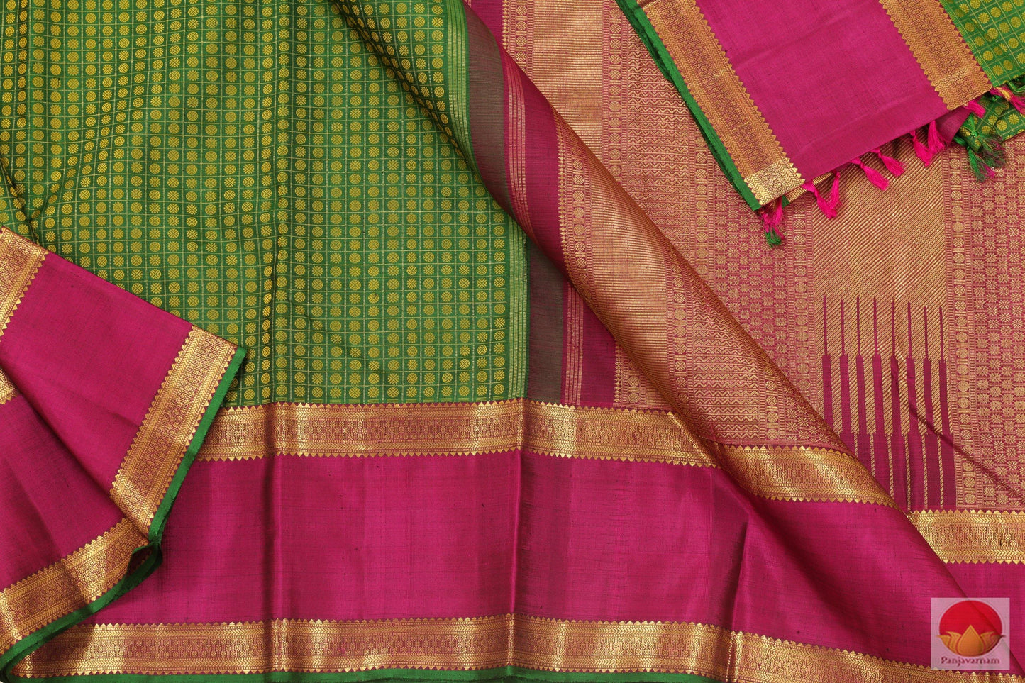Handwoven Kanjivaram Pure Silk Saree - Pure Silk - Pure Zari - PVG 4018 - Archives - Silk Sari - Panjavarnam
