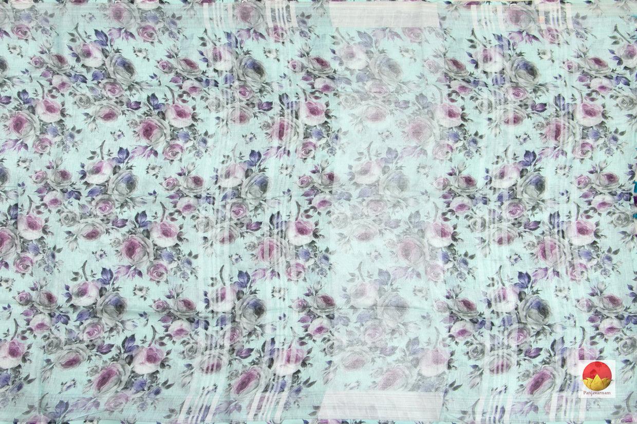 Handwoven Linen Saree - Digital Print - PL 1026 - Linen Sari - Panjavarnam