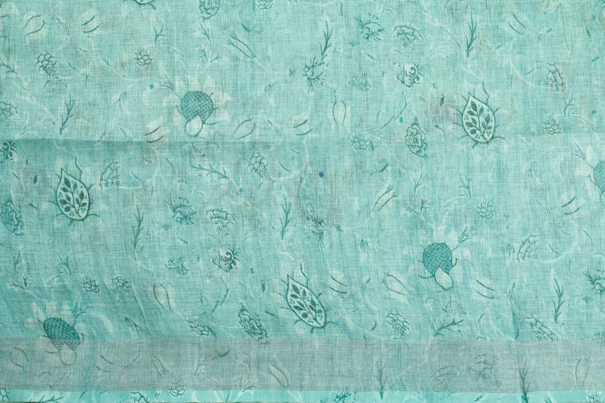 Handwoven Linen Saree - Digital Print - PL 66 - Linen Sari - Panjavarnam