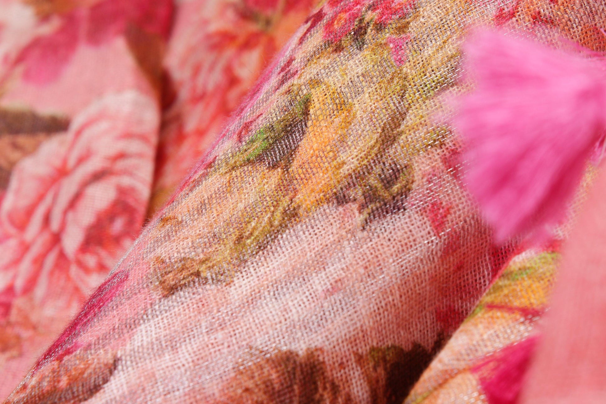 Handwoven Linen Saree - Digital Print - PL 81 - Linen Sari - Panjavarnam