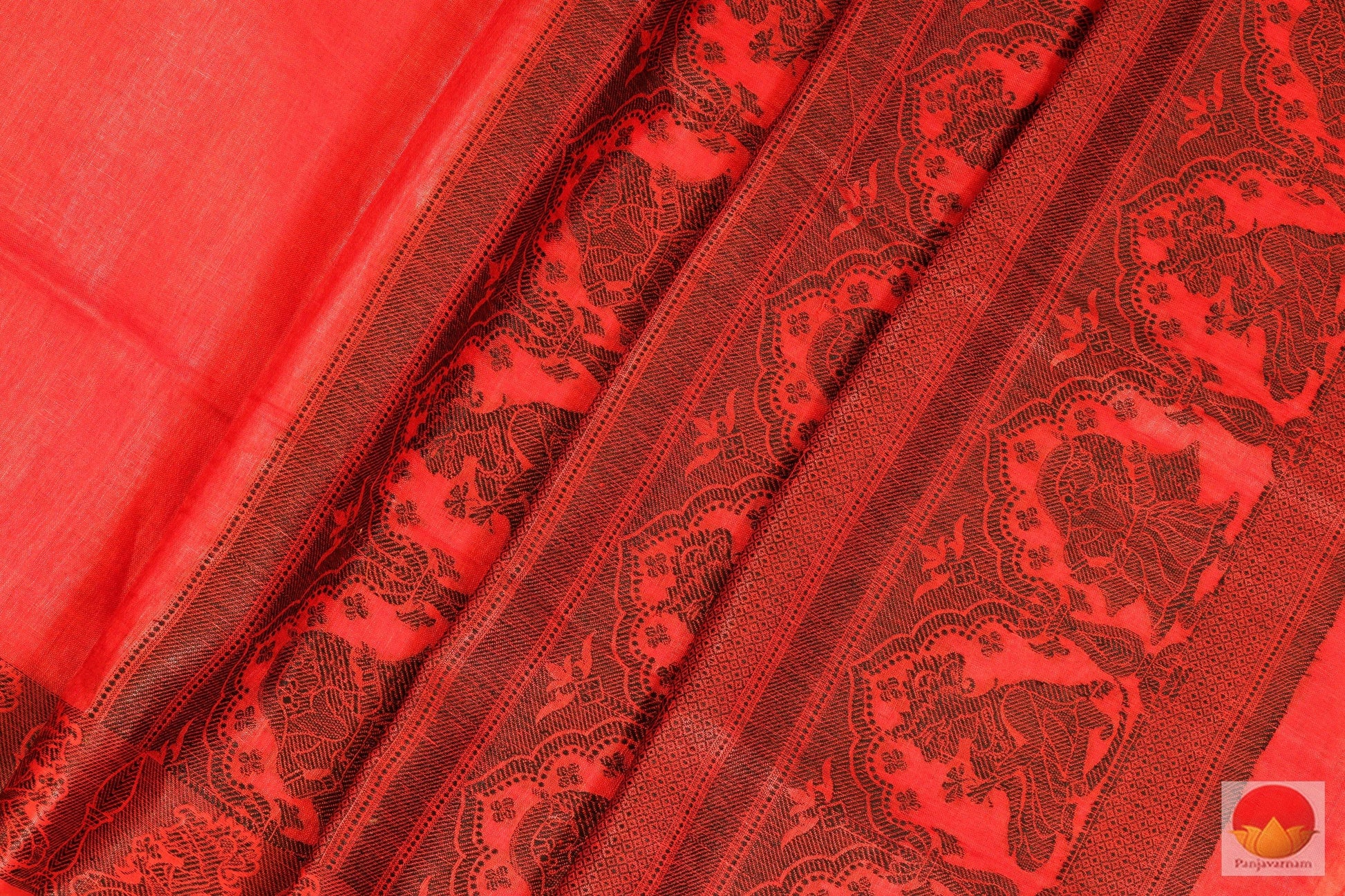 Handwoven Linen Saree - Embroidery Motifs - PL 151 Archives - Linen Sari - Panjavarnam