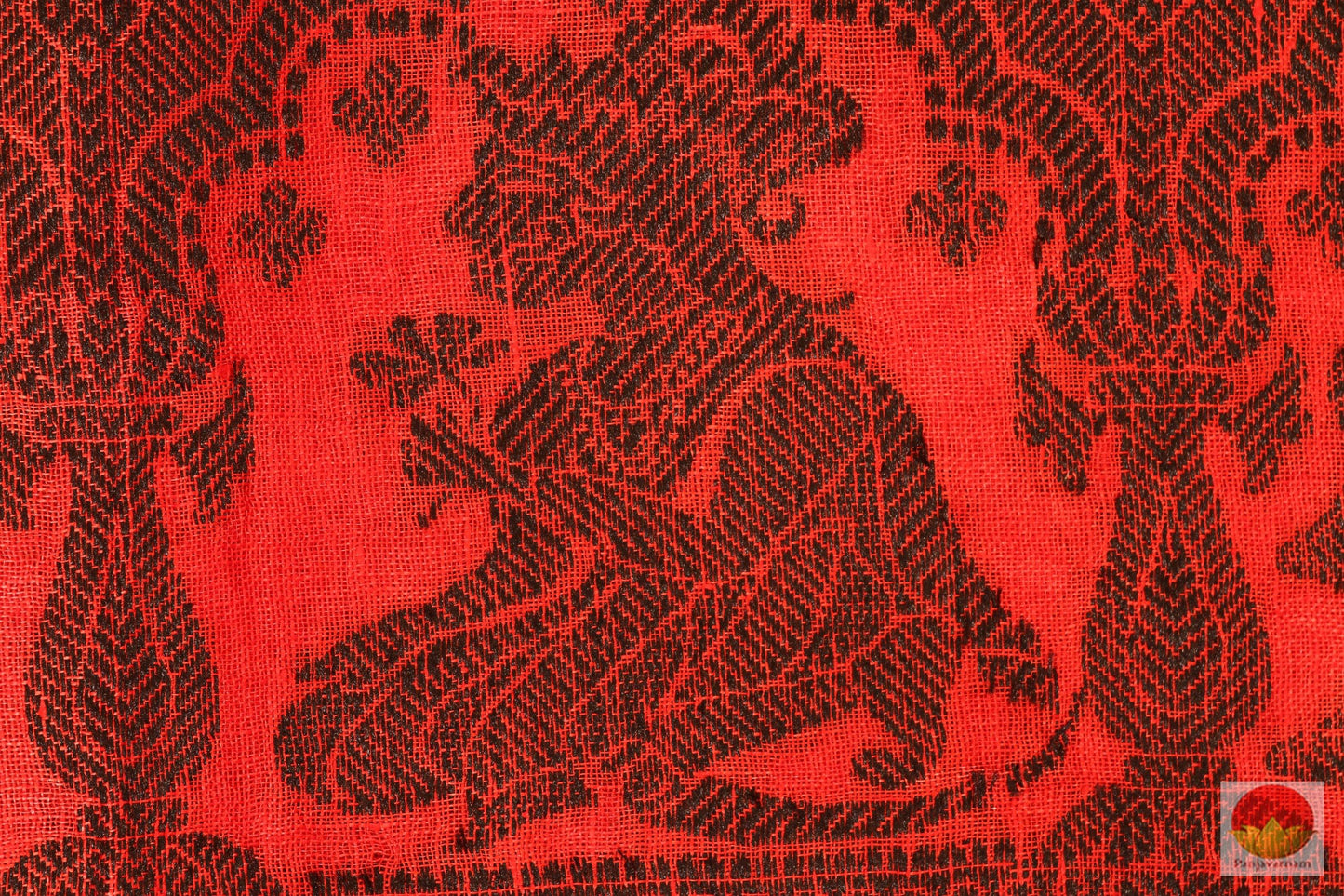 Handwoven Linen Saree - Embroidery Motifs - PL 151 Archives - Linen Sari - Panjavarnam
