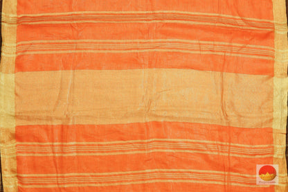 Handwoven Linen Saree - Gold Zari - PL 133 Archives - Linen Sari - Panjavarnam