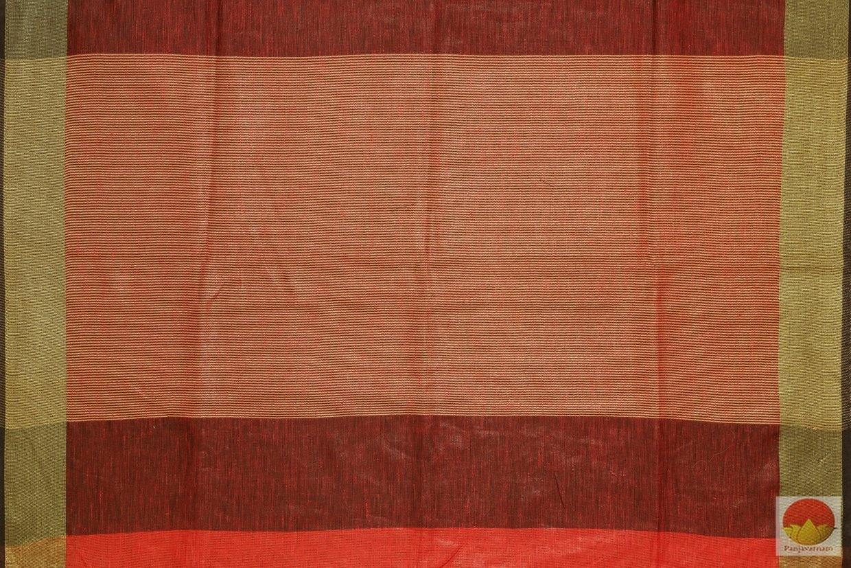Handwoven Linen Saree - Gold Zari - PL 260 - Archives - Linen Sari - Panjavarnam